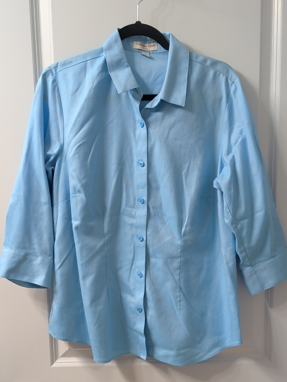 Coldwater Creek Light Blue No-Iron Button Shirt